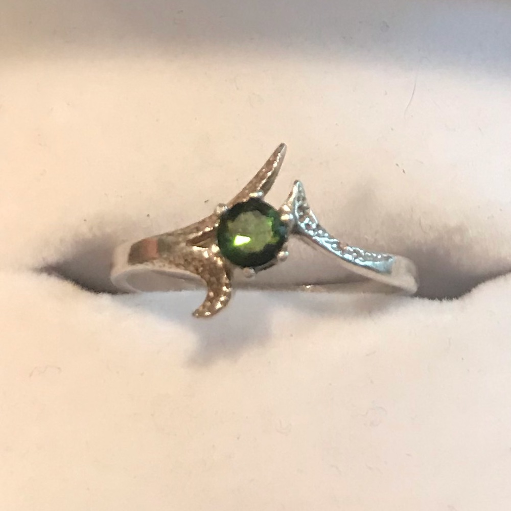 Green Tourmaline Sterling Silver Ring